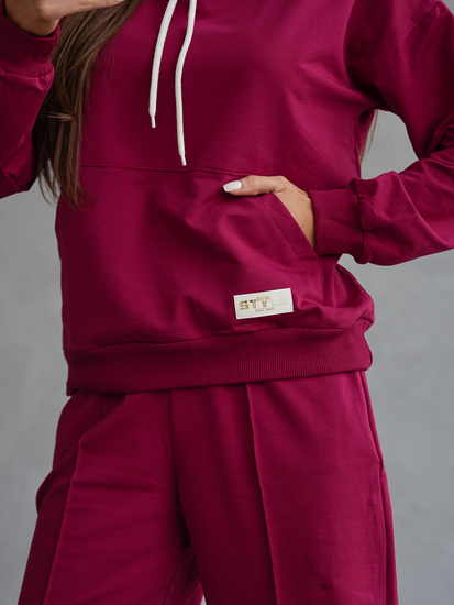 Ensemble de survêtement deux pièces femme bordeaux Bolf 82162