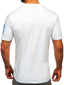 T-shirt blanc en coton imprimé pour homme Bolf 192379-1