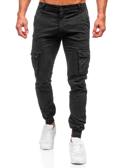 Homme Pantalon jogger cargo Noir Bolf JM5502