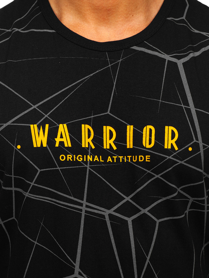 Tee-shirt tank top noir avec imprimé Bolf 14813