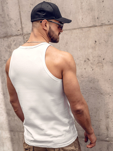 Débardeur boxer imprimé blanc Bolf 143029A