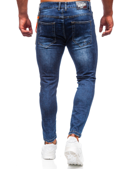 Pantalon en jean regular fit pour homme bleu foncé Bolf TF093