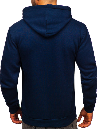 Sweat-shirt kangourou bleu foncé à capuche pour homme Bolf 1004