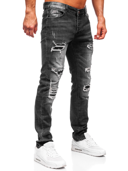 Homme Pantalon en jean slim fit Noir Bolf MP0075N