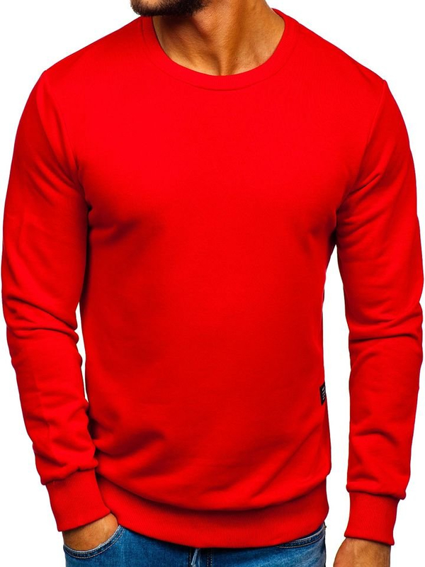 Le sweat-shirt sans capuche pour homme rouge Bolf 171715