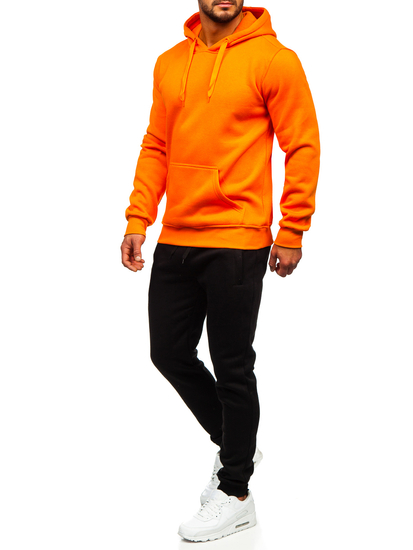 Survêtement avec sweat-shirt à capuche kangourou pour homme orange Bolf D002