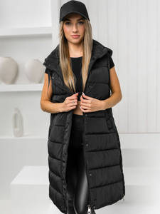 Femme Gilet matelassé long Noir Bolf MY6315