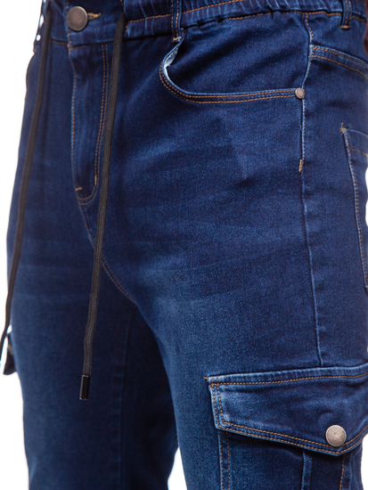 Homme Pantalon en jean cargo Bleu foncé Bolf 8135