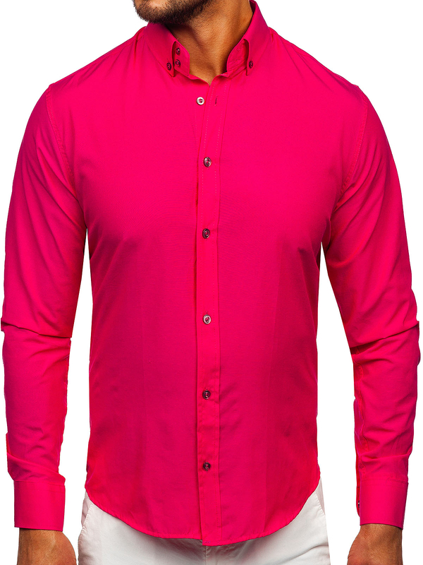 Homme Chemise élégante à manche longue Rose Bolf 5821-1