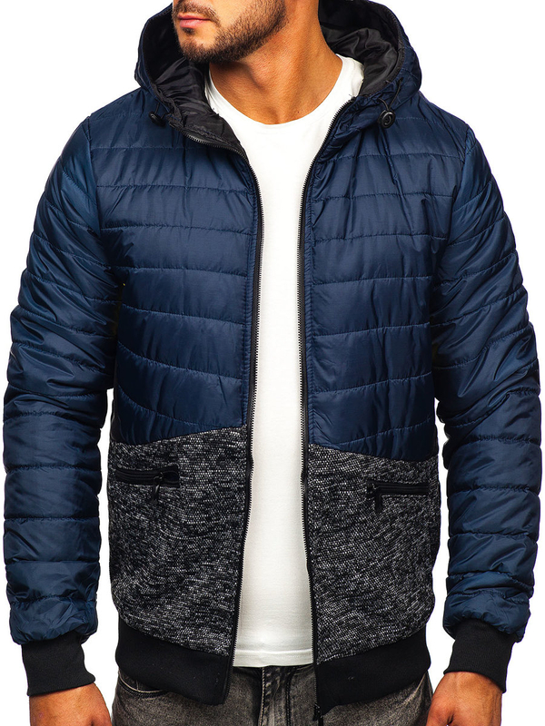Blouson à mi-saison de sport pour homme bleu foncé Bolf M10019