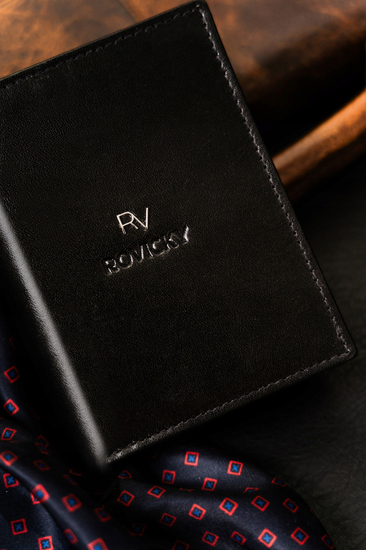 Homme Portefeuille en cuir Noir 25912