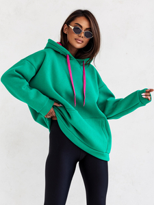 Sweat à capuche kangourou pour femme vert Bolf 82131