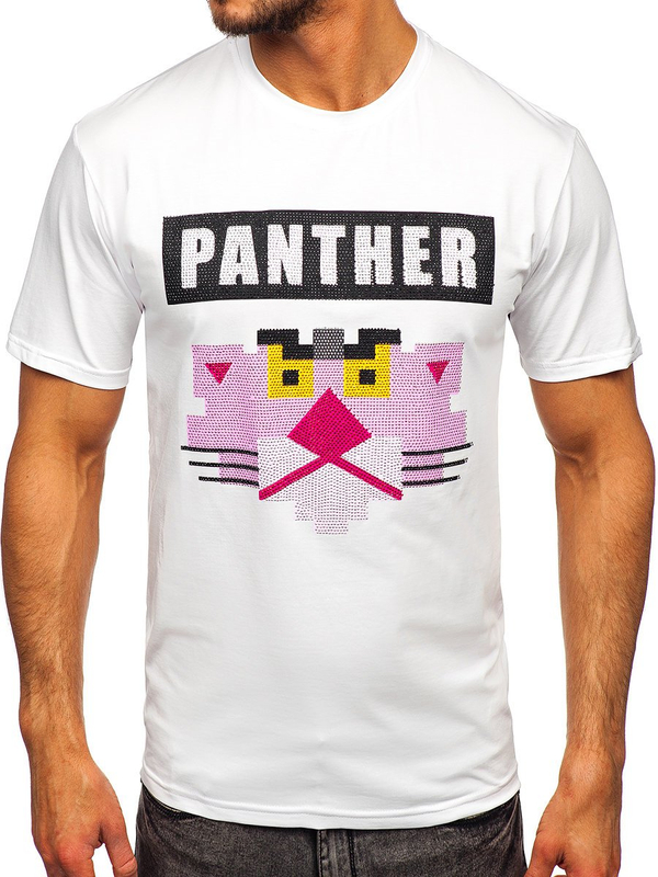 Tee-shirt avec imprimé blanc pour homme Bolf 192380