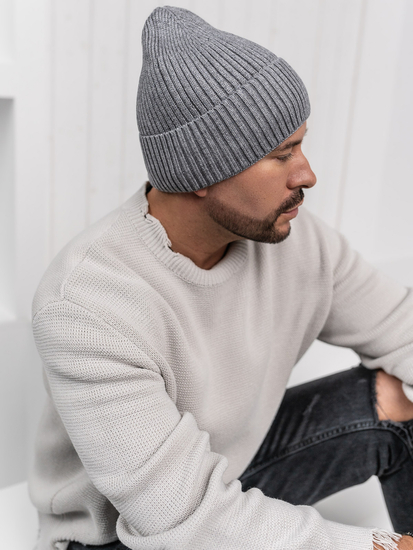 Homme Bonnet d'hiver chaud Gris Bolf 387046