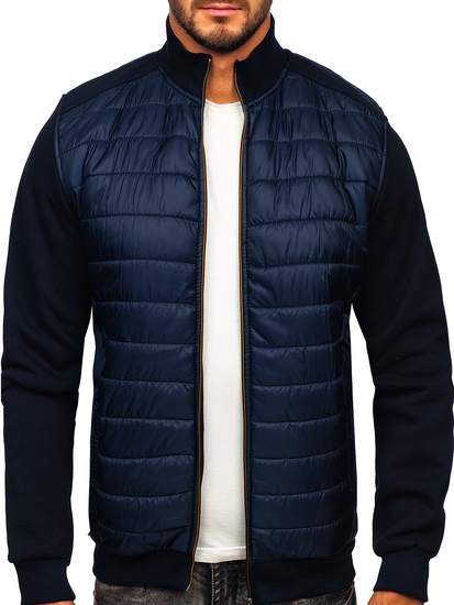 Blouson de transition bomber matelassé pour homme bleu foncé Bolf 146307