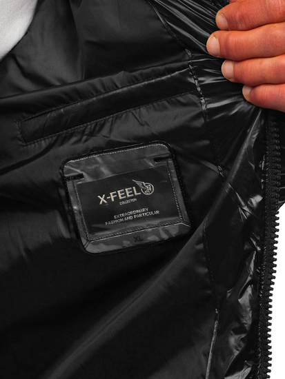 Homme Blouson matelassée d'hiver Noir Bolf 9981