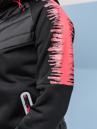 Veste sweat à capuche mi-saison femme noir Bolf KSW4007