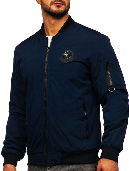 Homme Blouson bomber de transition Bleu foncé Bolf 84M3036