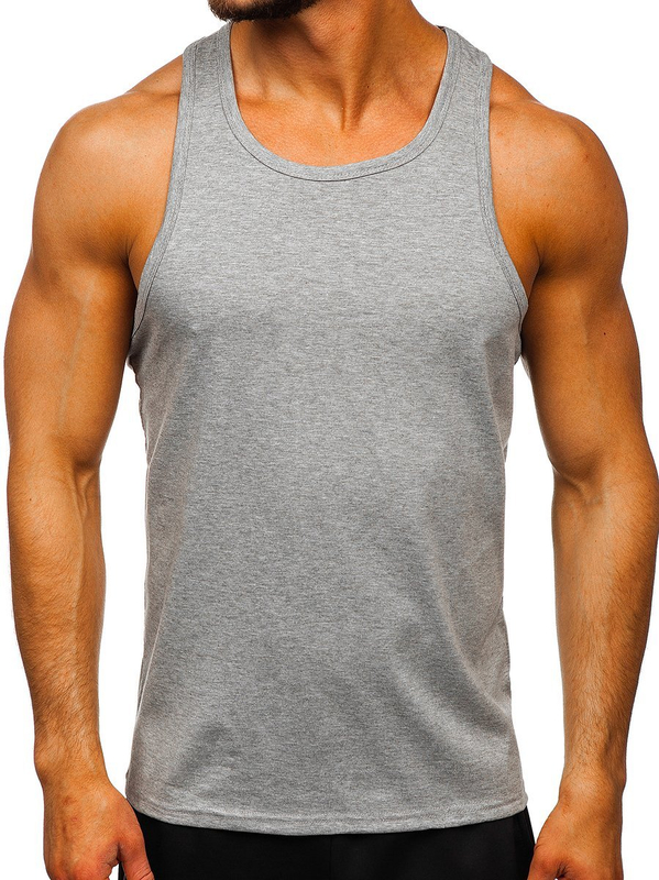Tee-shirt tank top sans imprimé gris Bolf 99002