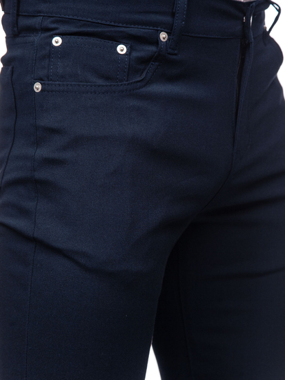 Pantalon en tissu chino pour homme bleu foncé Bolf 0004