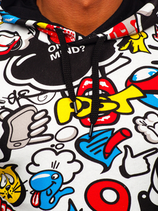 Sweat-shirt imprimé à capuche pour homme multicolore Bolf 141003