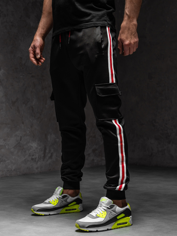 Homme Pantalon de jogging cargo Noir Bolf YLB88018A1