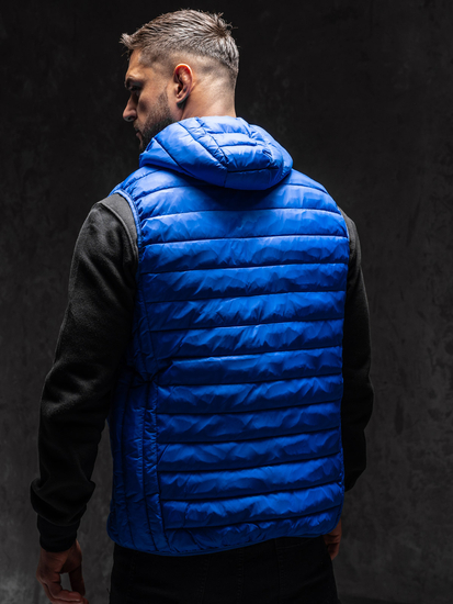 Homme Gilet matelassé à capuche Bleu cobalt Bolf LY36A1