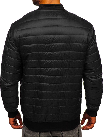 Blouson bomber de transition matelassé pour homme noir Bolf MY-02A