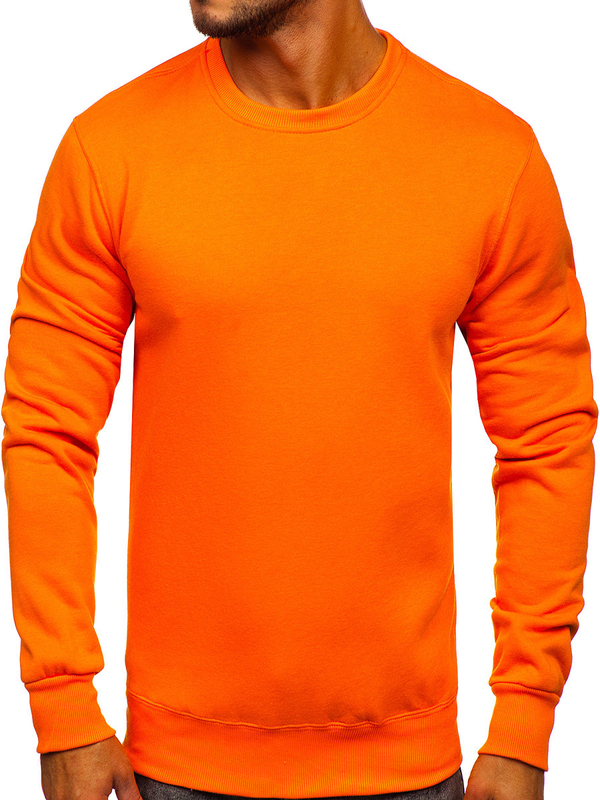 Sweat-shirt pour homme sans capuche orange Bolf 2001