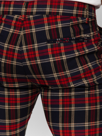 Homme Pantalon élégant à carreaux Bleu foncé Bolf 184165