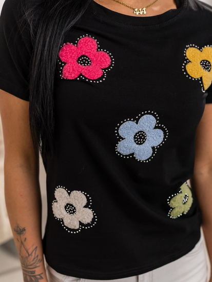 Femme T-shirt imprimé Noir Bolf 95T2529