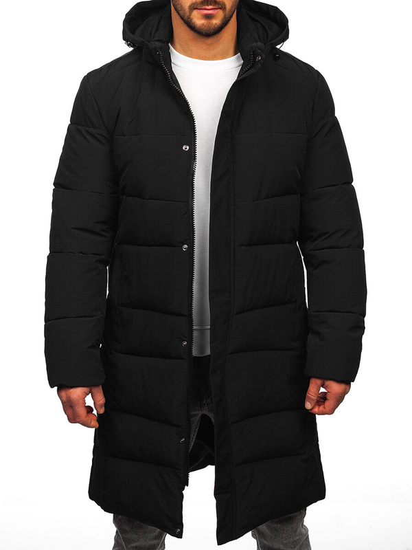 Homme Blouson d'hiver longue matelassée Noir Bolf 31M5009