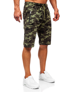 Le pantalon court de sport camo pour homme kaki Bolf HW2638