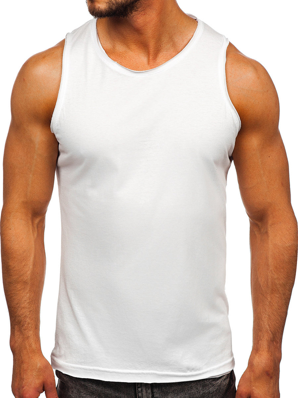 Débardeur blanc en coton imprimé pour homme Bolf 1205