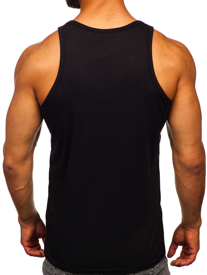 Tank top boxeur noir avec imprimé Bolf 14839