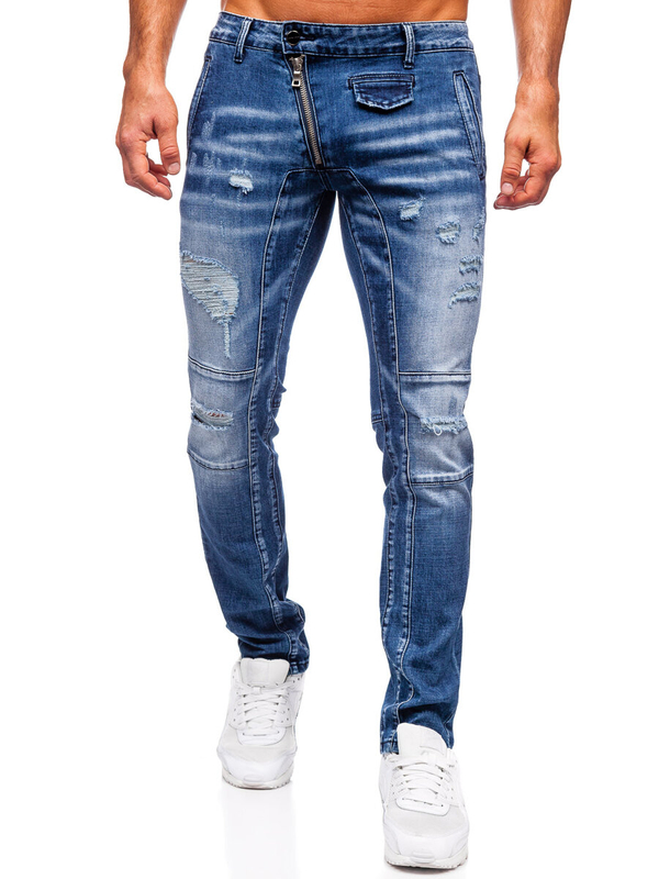 Homme Pantalon en jean slim fit Bleu foncé Bolf MP0110BS