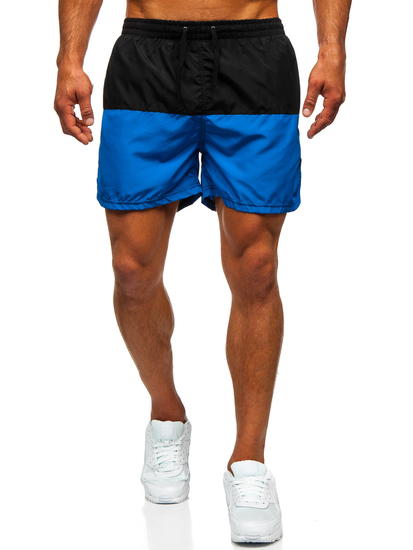 Short de bain pour homme noir-bleu Bolf HM060