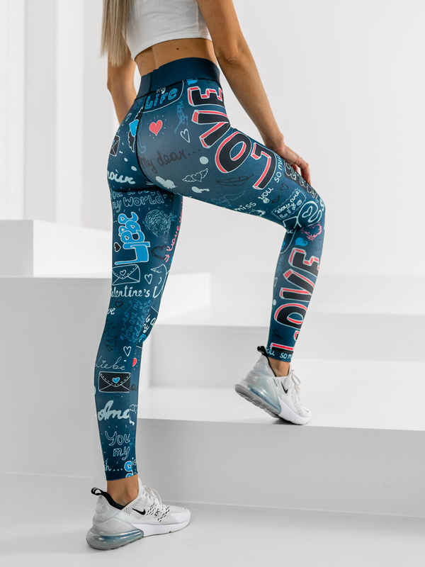 Legging bleu foncé pour femme Bolf 20755