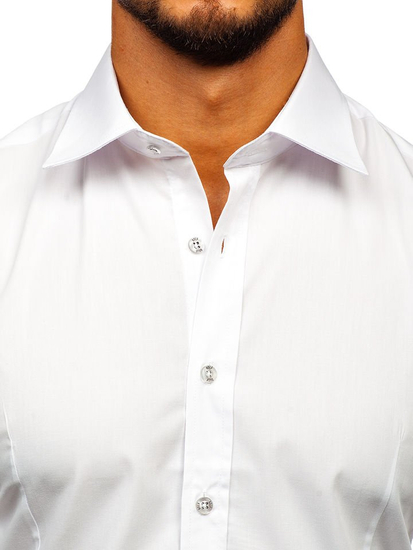 Chemise élégante blanche à manches longues pour homme Bolf 1703