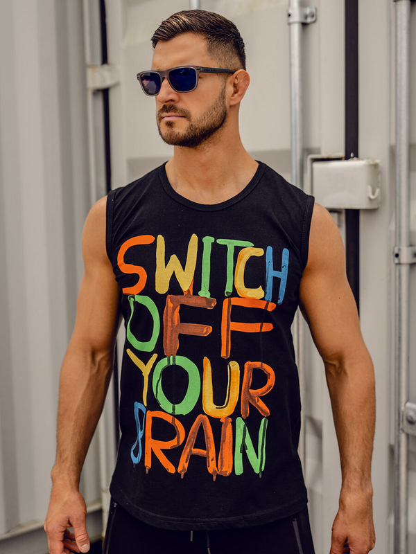 Homme Débardeur imprimé Noir Bolf 14803A-1