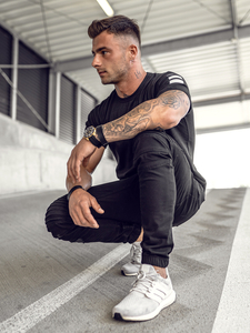 Tee-shirt imprimé pour homme noir Bolf 14404A