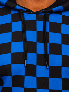 Sweat-shirt imprimé à capuche pour homme bleu Bolf 141028