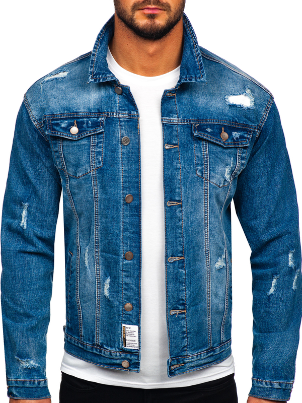 Blouson en jean pour homme bleu Bolf MJ507B