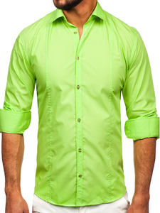 Homme Chemise élégante à manche longue Céladon Bolf 6944
