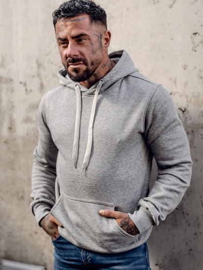 Sweat à capuche homme gris Bolf MB001A