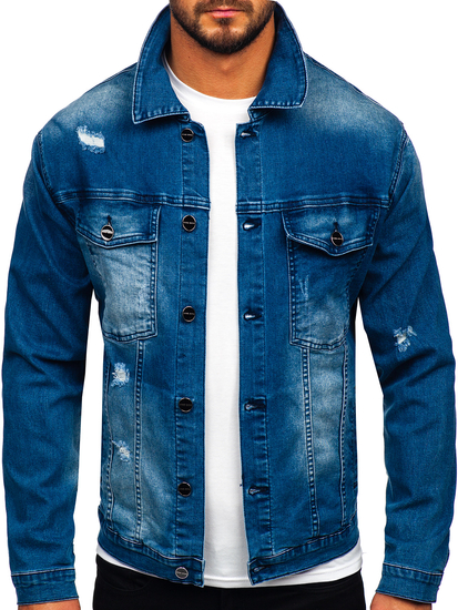 Blouson en jean pour homme bleu clair Bolf MJ506B