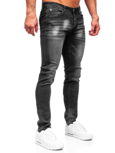 Pantalon en jean regular fit pour homme noir Bolf MP019N