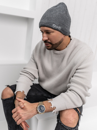 Homme Bonnet d'hiver chaud Anthracite Bolf 387074