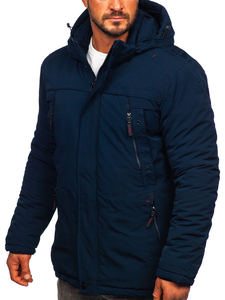 Parka d'hiver pour homme bleue foncée Bolf 5M713