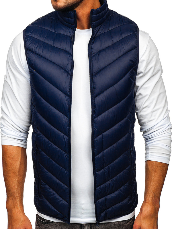 Gilet matelassé pour homme bleu foncé Bolf 13073